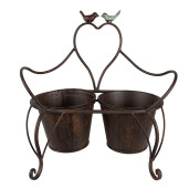 Suport ghivece flori fier maro 39x18x39 cm