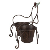 Suport ghivece flori fier maro 39x18x39 cm