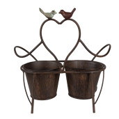 Suport ghivece flori fier maro 39x18x39 cm