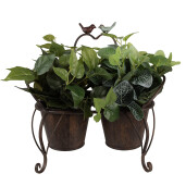 Suport ghivece flori fier maro 39x18x39 cm