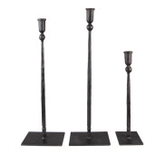 Set 3 sfesnice fier negru 16x10x52 cm, 16x10x49 cm, 10x9x35 cm