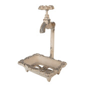 Savoniera fier bej antichizat 14x12x23 cm