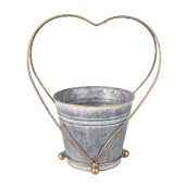 Ghiveci flori metal auriu gri 25x16x29 cm