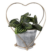 Ghiveci flori metal auriu gri 25x16x29 cm