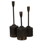 Set 3 sfesnice fier negru maro 9x40 cm, 9x35 cm, 9x30 cm