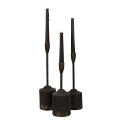 Set 3 sfesnice fier negru maro 9x40 cm, 9x35 cm, 9x30 cm