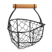 Cos fier negru lemn natur 17x17x19 cm