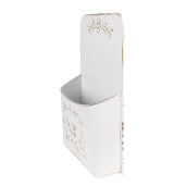 Ghiveci flori metal alb auriu 27x9x41 cm