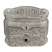 Cutie Postala metal gri antichizat 41x9x36 cm