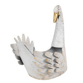 Ghiveci flori metal alb antichizat auriu Lebada 44x26x43 cm