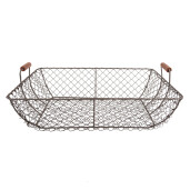 Set 3 cosuri metal lemn maro 40x34x15 cm, 36x30x14 cm, 32x26x13 cm