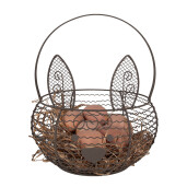 Cos Iepuras fier maro 20x12/27 cm