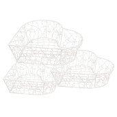 Set 3 cosuri fier alb 25x25x7 cm, 20x20x6 cm, 15x15x6 cm