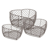 Set 3 cosuri fier maro 25x25x7 cm, 20x20x6 cm, 15x15x6 cm
