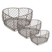 Set 3 cosuri fier maro 25x25x7 cm, 20x20x6 cm, 15x15x6 cm