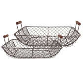Set 2 cosuri fier maro 40x34x14 cm, 36x30x13 cm