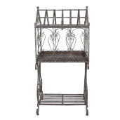 Suport ghivece flori fier maro 48x36x102 cm