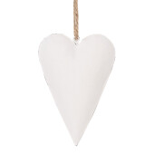 Decoratiune Inimioara fier alb 11x2x8 cm