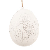Set 2 Oua decorative Paste metal alb 10x2x8 cm