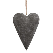 Decoratiune Inimioara fier gri 15x2x10 cm