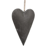 Decoratiune Inimioara fier gri 15x2x10 cm
