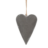 Decoratiune Inimioara fier gri 11x2x8 cm