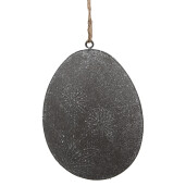 Set 2 Oua decorative Paste metal gri 10x2x8 cm