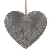 Decoratiune Inimioara fier gri 11x2x10 cm