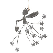 Decoratiune Zana fier gri 20x17 cm
