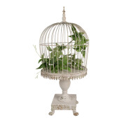 Colivie decorativa fier bej antichizat 33x69 cm