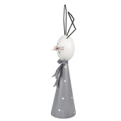 Figurina Iepuras metal gri alb 21x11x48 cm