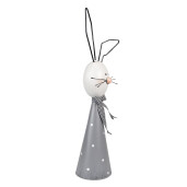 Figurina Iepuras metal gri alb 21x11x48 cm