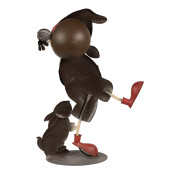 Figurina Gnom si Iepuras metal multicolor 40x15x55 cm