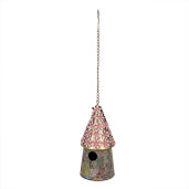 Casuta Pasari metal multicolor 17x33/70 cm