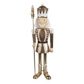 Figurina Spargatorul de Nuci fier auriu alb 11x9x36 cm