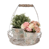Set 2 cosuri fier alb maro 39x42 cm, 30x37 cm