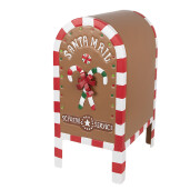 Decoratiune Cutie Postala Craciun metal multicolor 22x18x34 cm