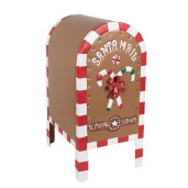 Decoratiune Cutie Postala Craciun metal multicolor 22x18x34 cm