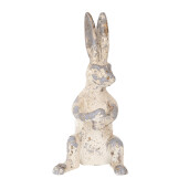 Figurina Iepuras ceramica bej vintage 9x8x17 cm