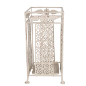 Suport umbrele metal alb patinat 24x24x49 cm