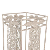 Suport umbrele metal alb patinat 24x24x49 cm