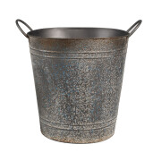 Ghiveci flori metal gri 35x22x32 cm