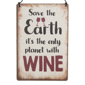 Decoratiune perete Wine metal 10x1x15 cm