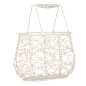 Cos fier alb 24x14x16/28 cm