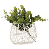 Cos fier alb 24x14x16/28 cm