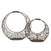 Set 2 cosuri fier maro 30x10x28 cm, 22x8x20 cm