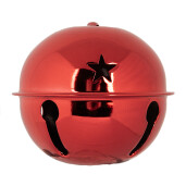 Set 12 ornamente brad Clopotei metal rosu 5x4 cm