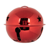 Set 12 ornamente brad Clopotei metal rosu 5x4 cm