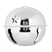Set 12 ornamente brad Clopotei metal argintiu 5x4 cm