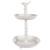 Platou supraetajat fier alb Ø 27x41 cm